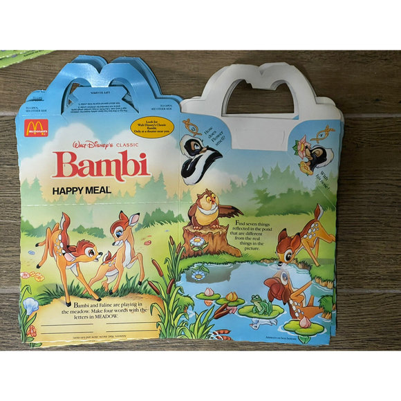 Lot Of 11 1988 Vintage McDonald's Walt Disney's BAMBI Happy Meal Box Rare Party - Picture 5 of 8